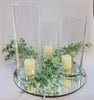 CENTERPIECE, 3 VASES WITH CANDLE